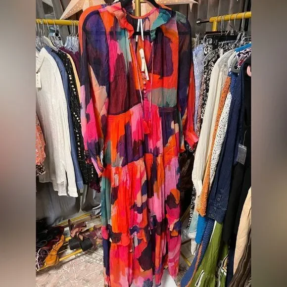 Anthropologie The Marais Printed Chiffon Maxi Dress NWOT - Picture 2 of 3